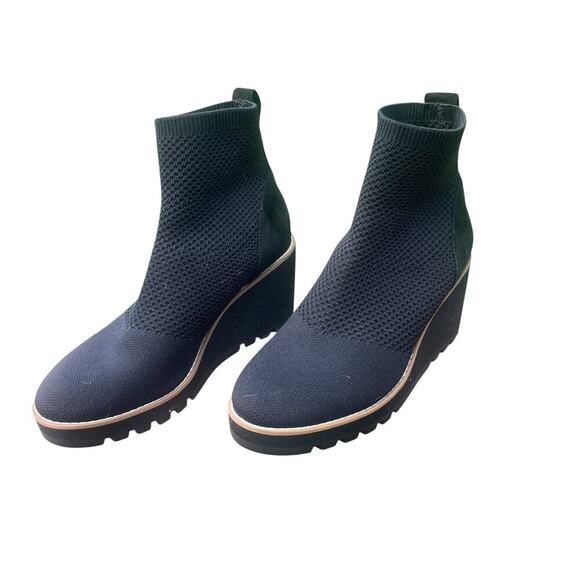 EILEEN FISHER London Knit Wedge Black Bootie - Size 6 - Picture 10 of 14